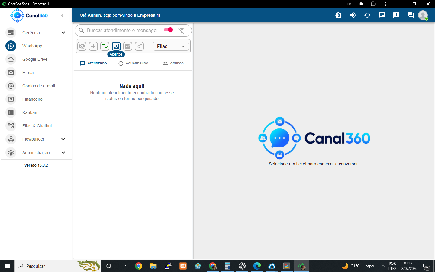 Dashboard executivo Canal360