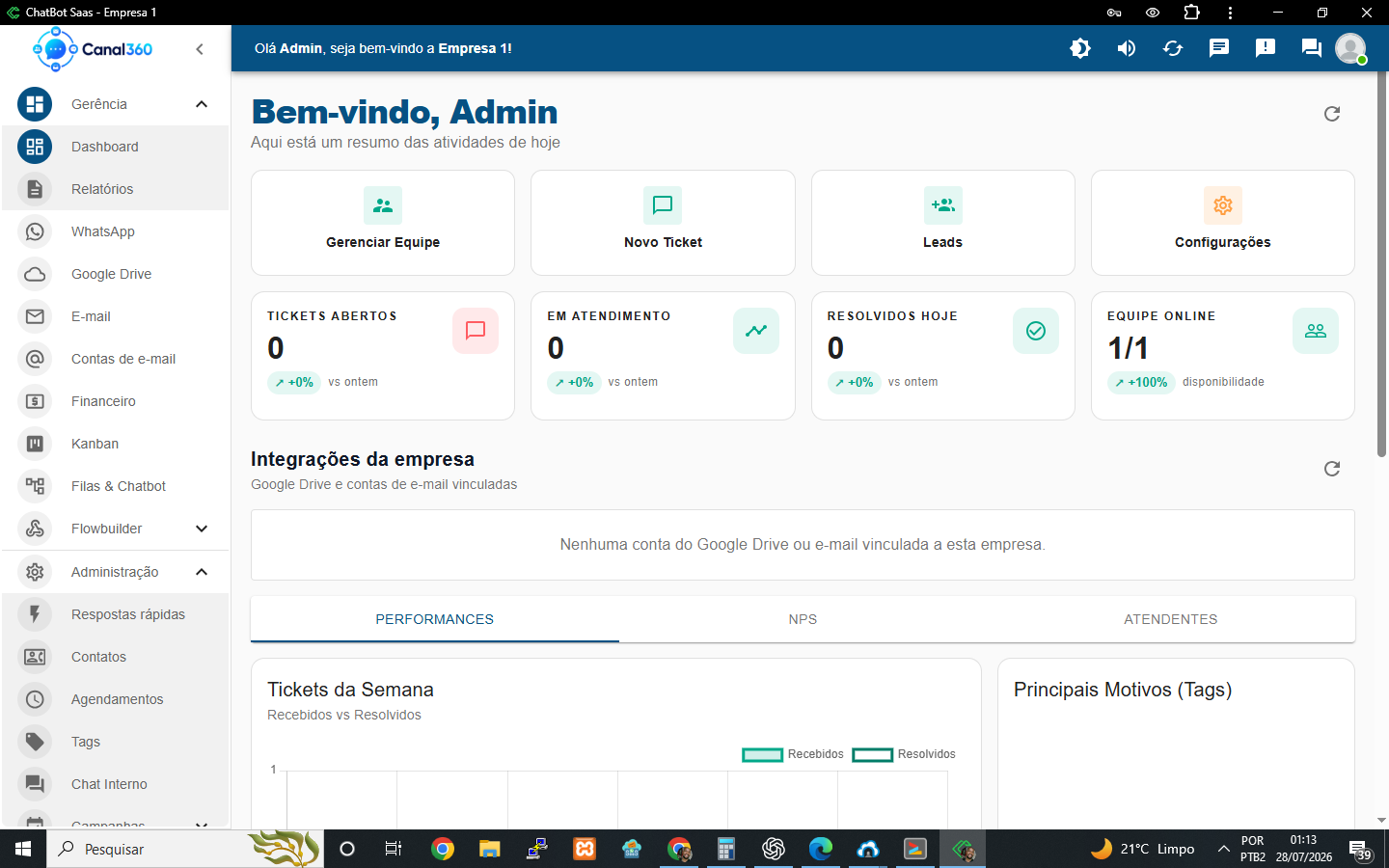 Gerenciamento de e-mails Canal360